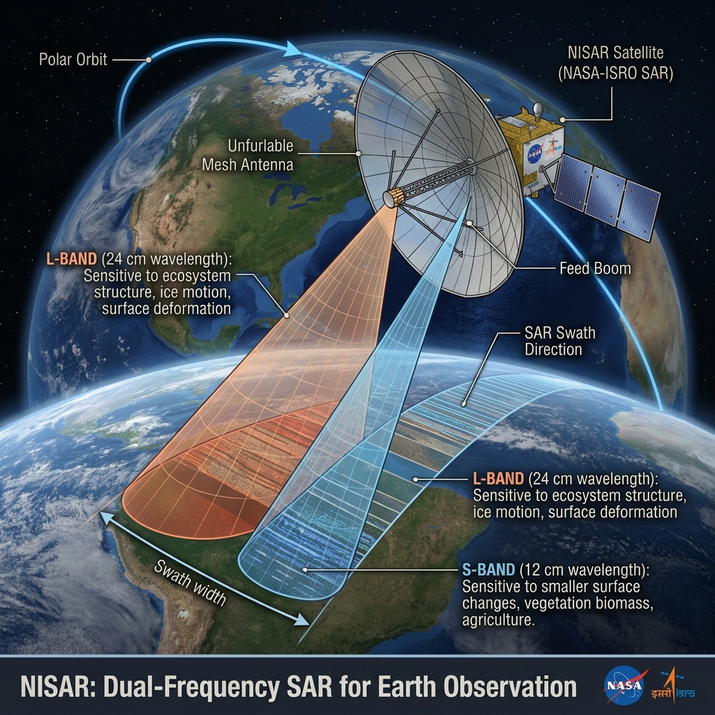NISAR satellite observing Earth